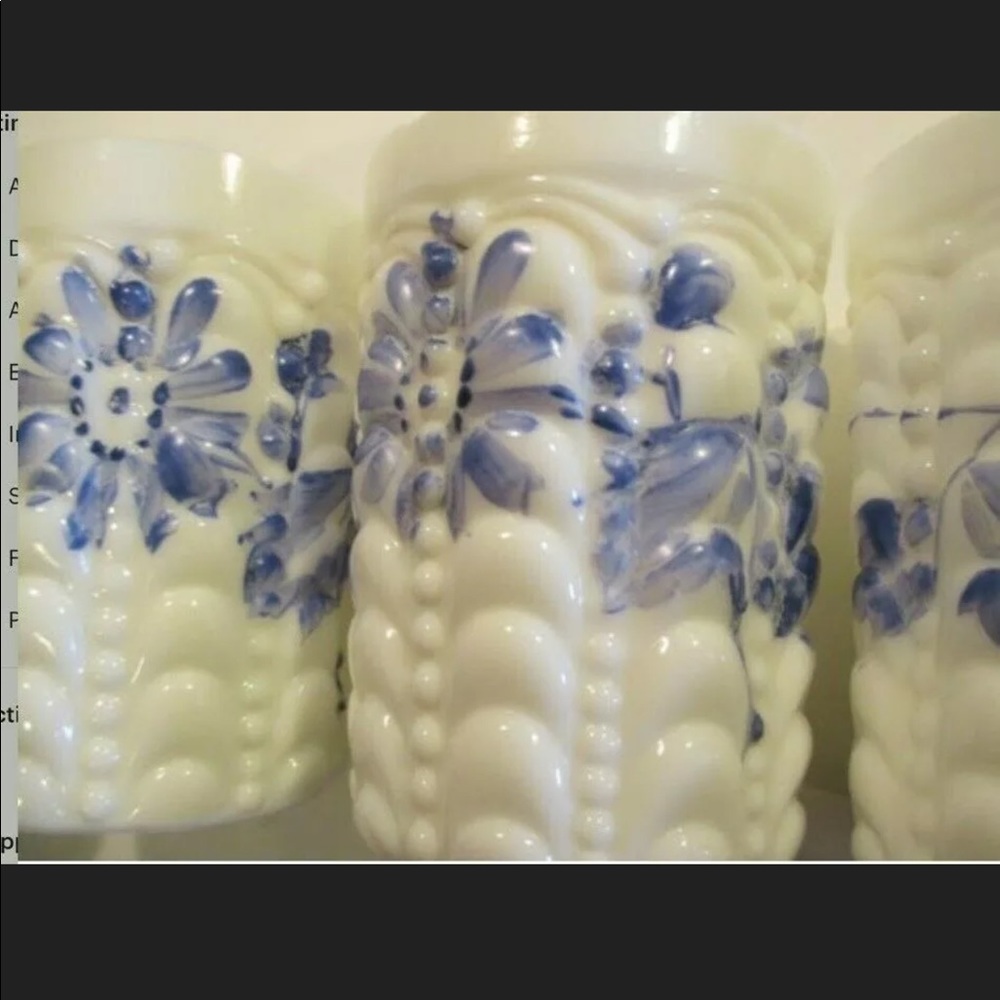 SOLD EAPG Milk Glass Pitcher 5 Tumblers #B45 - Picture 4 of 11